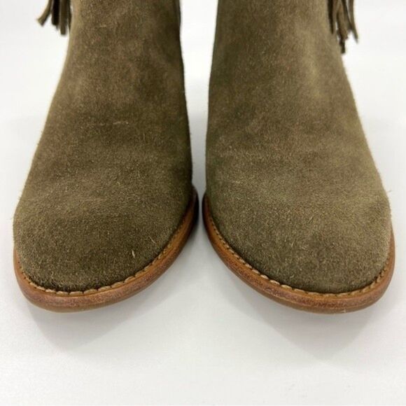 Jack Rogers Greer Boho Suede Ankle Booties Olive Size 8 - Picture 8 of 16